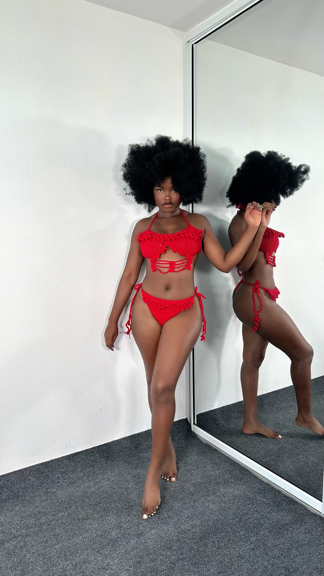 Corset bra crochet bikini set