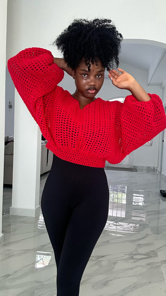 Oversized crochet crop top