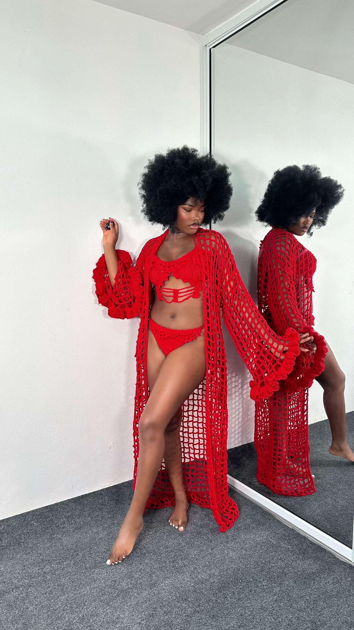 Crochet robe with bikini