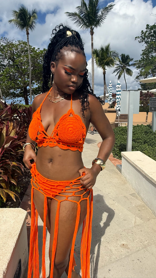 Floral Bikini with mesh skirt
